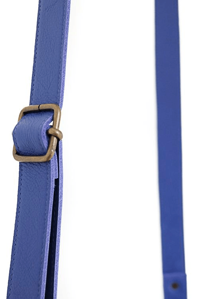 Grand sac bandoulière en cuir bleu